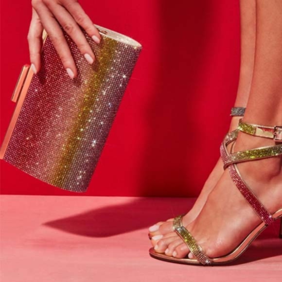 CRYSTAL EMBELLISHED RAINBOW EVENING BAG NWT - Picture 3 of 7